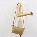 CELINE Shoulder Bag Leather Beige Auth BA9900-22