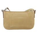 CELINE Shoulder Bag Leather Beige Auth BA9900-2
