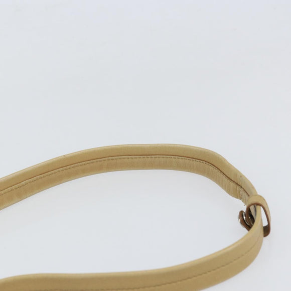 CELINE Shoulder Bag Leather Beige Auth BA9900