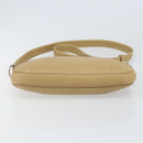 CELINE Shoulder Bag Leather Beige Auth BA9900-5