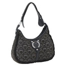 Salvatore Ferragamo Gancini Shoulder Bag cotton Black Silver Auth BA9901V-1