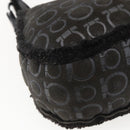 Salvatore Ferragamo Gancini Shoulder Bag cotton Black Silver Auth BA9901V-15