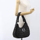 Salvatore Ferragamo Gancini Shoulder Bag cotton Black Silver Auth BA9901V-20