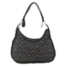 Salvatore Ferragamo Gancini Shoulder Bag cotton Black Silver Auth BA9901V-2