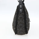 Salvatore Ferragamo Gancini Shoulder Bag cotton Black Silver Auth BA9901V-3