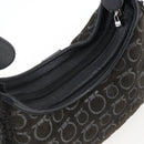 Salvatore Ferragamo Gancini Shoulder Bag cotton Black Silver Auth BA9901V-6