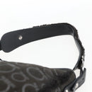 Salvatore Ferragamo Gancini Shoulder Bag cotton Black Silver Auth BA9901V-14