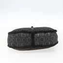 Salvatore Ferragamo Gancini Shoulder Bag cotton Black Silver Auth BA9901V-5