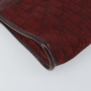 Christian Dior Trotter Canvas Chain Shoulder Bag Red Gold Auth BA9903-11