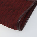 Christian Dior Trotter Canvas Chain Shoulder Bag Red Gold Auth BA9903-12