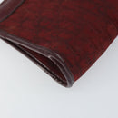 Christian Dior Trotter Canvas Chain Shoulder Bag Red Gold Auth BA9903-13