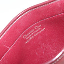 Christian Dior Trotter Canvas Chain Shoulder Bag Red Gold Auth BA9903-15