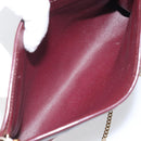 Christian Dior Trotter Canvas Chain Shoulder Bag Red Gold Auth BA9903-16
