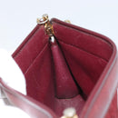 Christian Dior Trotter Canvas Chain Shoulder Bag Red Gold Auth BA9903-17