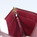 Christian Dior Trotter Canvas Chain Shoulder Bag Red Gold Auth BA9903-18