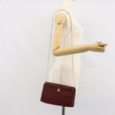 Christian Dior Trotter Canvas Chain Shoulder Bag Red Gold Auth BA9903-19