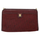 Christian Dior Trotter Canvas Chain Shoulder Bag Red Gold Auth BA9903-2