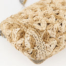 DOLCE&GABBANA Chain Shoulder Bag Raffia Beige Gold Silver Auth BA9904V-13