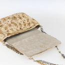 DOLCE&GABBANA Chain Shoulder Bag Raffia Beige Gold Silver Auth BA9904V-15