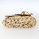 DOLCE&GABBANA Chain Shoulder Bag Raffia Beige Gold Silver Auth BA9904V-9