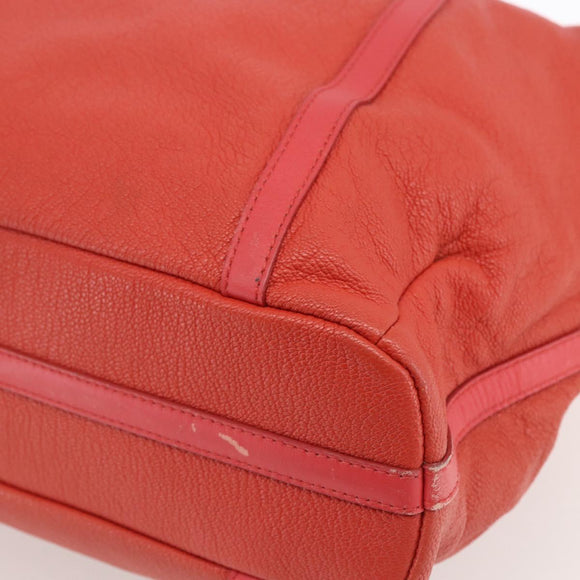 BVLGARI Hand Bag Leather Pink Gold Auth BA9905