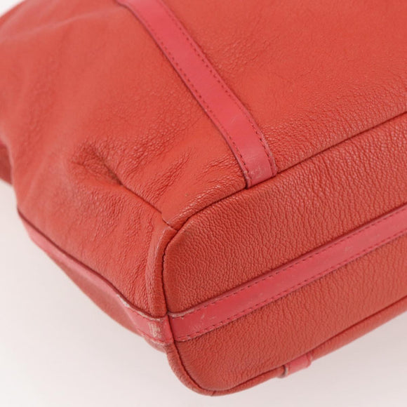 BVLGARI Hand Bag Leather Pink Gold Auth BA9905
