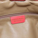 BVLGARI Hand Bag Leather Pink Gold Auth BA9905-17