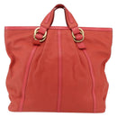 BVLGARI Hand Bag Leather Pink Gold Auth BA9905-13