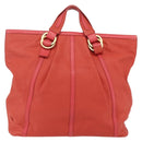 BVLGARI Hand Bag Leather Pink Gold Auth BA9905-2