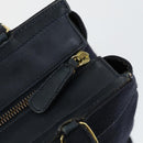 Salvatore Ferragamo Tote Bag Canvas Navy Gold Auth BA9906-10