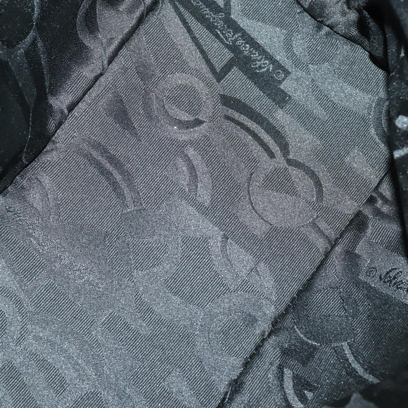 Salvatore Ferragamo Tote Bag Canvas Navy Gold Auth BA9906