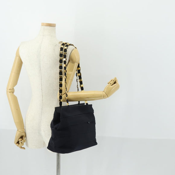 Salvatore Ferragamo Tote Bag Canvas Navy Gold Auth BA9906