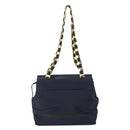 Salvatore Ferragamo Tote Bag Canvas Navy Gold Auth BA9906-2