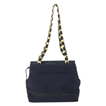 Salvatore Ferragamo Tote Bag Canvas Navy Gold Auth BA9906 - 0