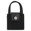 BVLGARI Hand Bag Nylon Black Silver Auth BA9909-13