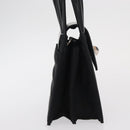 BVLGARI Hand Bag Nylon Black Silver Auth BA9909-4