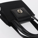 BVLGARI Hand Bag Nylon Black Silver Auth BA9909-6