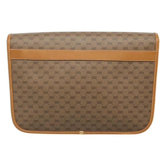GUCCI Micro GG Supreme Shoulder Bag PVC Brown Gold 001 116 0915 Auth BA991