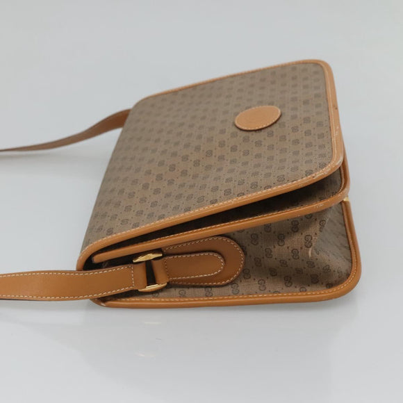 GUCCI Micro GG Supreme Shoulder Bag PVC Brown Gold 001 116 0915 Auth BA991