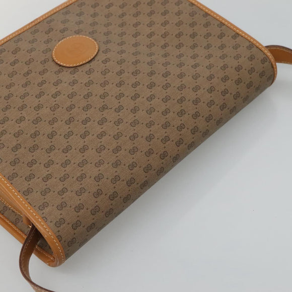 GUCCI Micro GG Supreme Shoulder Bag PVC Brown Gold 001 116 0915 Auth BA991