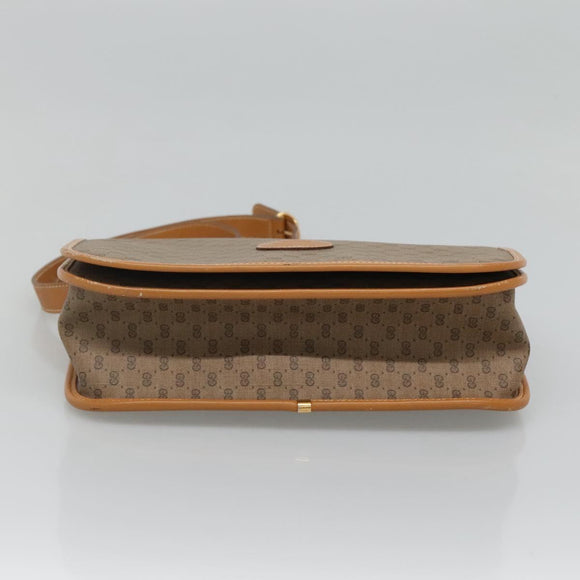GUCCI Micro GG Supreme Shoulder Bag PVC Brown Gold 001 116 0915 Auth BA991