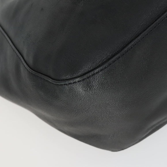 Jimmy Choo Tote Bag Leather Black Gold Auth BA9910