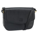 Burberrys Shoulder Bag Leather Black Gold Auth BA9914-1