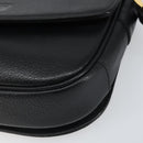 Burberrys Shoulder Bag Leather Black Gold Auth BA9914-10