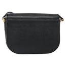 Burberrys Shoulder Bag Leather Black Gold Auth BA9914-3