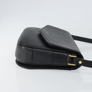 Burberrys Shoulder Bag Leather Black Gold Auth BA9914-4