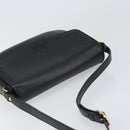 Burberrys Shoulder Bag Leather Black Gold Auth BA9914-6