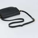 Burberrys Shoulder Bag Leather Black Gold Auth BA9914-7