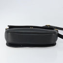 Burberrys Shoulder Bag Leather Black Gold Auth BA9914-9