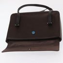 BURBERRY Hand Bag Leather Brown Silver Auth BA9916-15